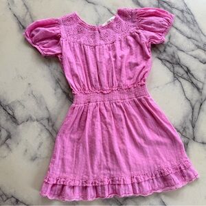 LoveShackFancy Girls Pink Eyelet Summer Dress 8